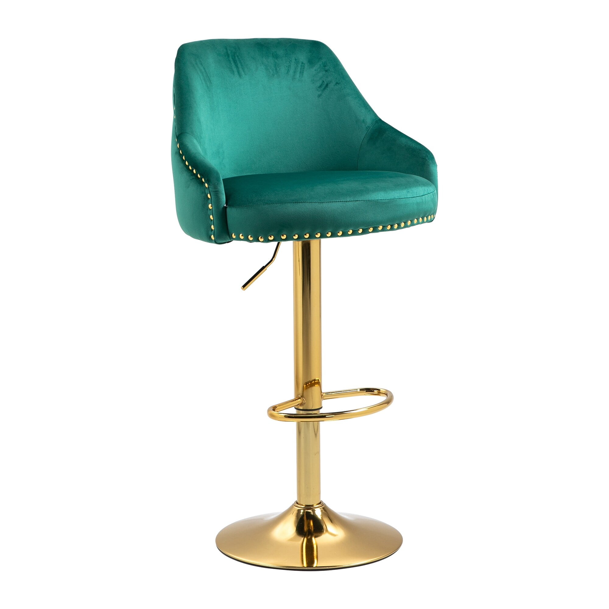 Bar Stools with Back and Footrest Counter Height Dining Chairs Emerald