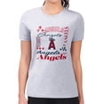 thumbnail image 4 of Women's G-III 4Her by Carl Banks Heather Gray Los Angeles Angels Super-Slim Fit Lightweight Collage Team Graphic Crew, 4 of 5