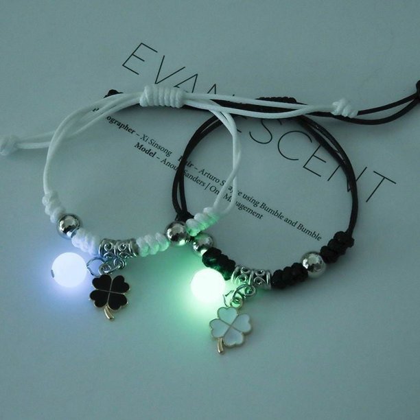 Pulsera luminosa para mujer, estudiante, dos personas, novia, amistad, pulsera luminosa de moda para hombres y mujeres, pareja