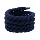 thumbnail image 3 of Cordones de algodón gruesos de tres hebras, redondos, de 0,8 cm de ancho, de un solo color, personalizados, en blanco, negro y beige, con diseño grueso y retorcido, 3 of 5