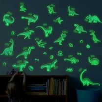 Glow in The Dark Dinosaur Wall Decals, Glowing Stickers for Ceiling, Boys Bedroom Decoration, Large Luminous Removable Dinosaur Wall Decor for Nursery, Kids Birthday Gift