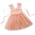 thumbnail image 1 of Mialoley Kids Girls Crochet Lace Dress Sleeveless Florals Princess Dresses, 1 of 2
