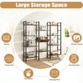 thumbnail image 3 of Walsunny Triple Wide 4 Tier Bookshelf Bookcase Wooden Bookshelves with 11 Open Display Shelves for Bedroom Living Room Home Office,Rustic Brown, 3 of 9