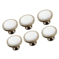 thumbnail image 1 of 6 pomos de cerámica para armarios de cocina, cajones y armarios. Porcelana blanca, 1 of 9