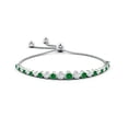 thumbnail image 2 of ANGARA Lab Grown Graduated Bezel-Set Emerald and Lab Diamond Bolo Bracelet for Women in 14K White Gold (Size-4mm) | May Birthstone, Anniversary, Jewelry Gift for Women | Lab-Grown Emerald Bracelet, 2 of 7