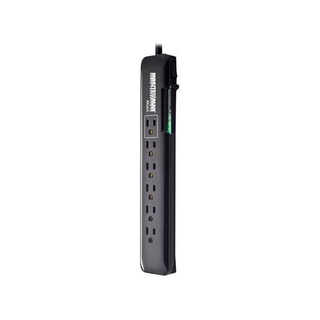UPC: 0784755158482 | Minuteman MMS664S 6-Outlet Slim Line Surge Protector 15A 120V 1800 Watts 1080 Joules