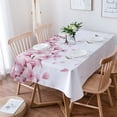 thumbnail image 2 of Pink Flower Cherry Blossoms White Tablecloths Waterproof Kitchen Items Coffee Table For living Room Home Decor Dining Table, 2 of 7