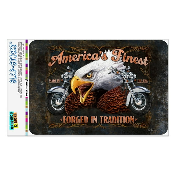 Motorcycle America's Finest Forged In Tradition USA Eagle Home Business Office Sign