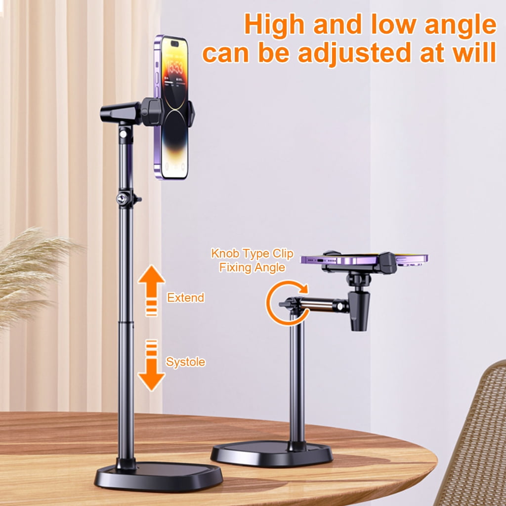 AOOOWER 360 Rotating Desk Phone Stand Height & Angles Adjust Phone Hold Phone Mount Suitable for Online Learning & Video Call