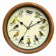 thumbnail image 1 of Singing Bird Wall Clock 13 Inch Resin Copper 12 British and European Songbird Sounds On The Hour Chiming Nature Theme, 1 of 5