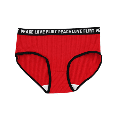Fulorrnie Underwear for Women Comfort Hipster Breathable Cute Panty Briefs Elastic Waist Stretchable Flat Seams Panties Red M