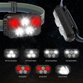 thumbnail image 1 of Linterna frontal, luces frontales recargables y 6 modos, resistente al agua LE, 1 of 4