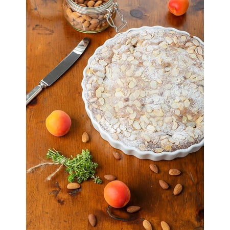 Almond Pear Tart - Canvas Print Apricot Baking Tart Almonds Frangipane Lemon Thyme Stretched Canvas 10 x 14
