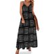 thumbnail image 1 of Vestido con estampado de cuadros en blanco y negro con contraste estético y escote en V, informal, largo, para mujer, vestido largo con estampado gráfico de moda, talla grande 5XL, 1 of 7