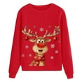 thumbnail image 5 of KANG Cute Deer Print Pullover Casual Crewneck Long Sleeve Holiday Soft Fashion Sweatshirt Top For Daily Wear, 5 of 5