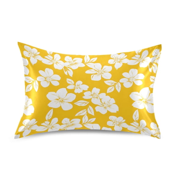 Ryvnso Satin Pillowcase Yellow Flower Pillow Cases Standard Size 26x20in