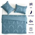 thumbnail image 3 of Chixin Juego De Colcha De Gran Tamaño Tamaño King – Funda De Cama Ligera – Hermosas Costuras – Colcha Reversible De 4 Piezas – Patrón De Cachemira Damasco De Lujo (King Lagoon), 3 of 5