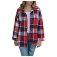 thumbnail image 3 of JGNGSHN Womens Flannel Shirt Plaid Shacket Jacket Button Down Long Sleeve Cardigan Fall Outfits 2025, 3 of 9