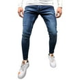 thumbnail image 2 of Faithtur Men's Pants Solid Color Classic Buttons Zipper Closure High-Waist Slim Fit Comfortable Breathable Trousers, 2 of 2