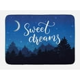 thumbnail image 1 of Saying Bath Mat, Dreams Night Wish Typography over the Landscape with Trees Silhouettes, Plush Bathroom Decor Mat with Non Slip Backing, 29.5" X 17.5", Multicolor, by Ambesonne, 1 of 2