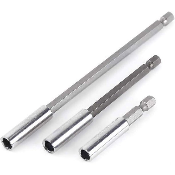 3Pcs 1/4" Magnetic Bit Holder Screwdriver Extension Hex Shank 60mm 100mm 150mm Screwdriver Bit Extension