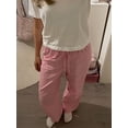 thumbnail image 5 of Women Y2k Striped Pants Stripes Print Straight Wide Leg Lounge Pants High Waist Drawstring Trousers Pajama Pants, 5 of 7