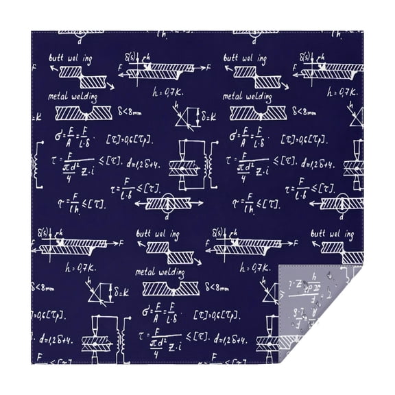 Math Equations Engineering Diagrams Navy Pattern Square Tablecloth,Waterproof Square Table Cover,Wipeable Spillproof Washable Table Cover for Home Kitchen Party Decor 42"X42"(107x107cm)