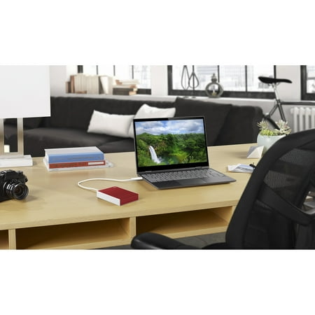 Seagate - Backup Plus 5TB External USB 3.0 Portable Hard Drive - Red