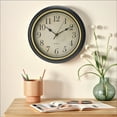 thumbnail image 2 of REGALWOVEN Wall Clocks, Battery Operated Silent Non-Ticking Wall Clock Rustic Style Decorative for Kitchen Living Room Home Office Black-1 12 Inch, 2 of 6