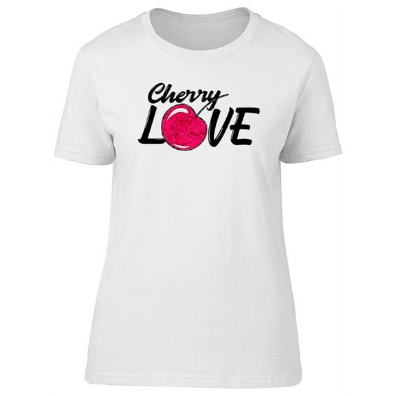 Cherry Love Slogan Graphic T-Shirt Women -Image by Shutterstock, Female Small