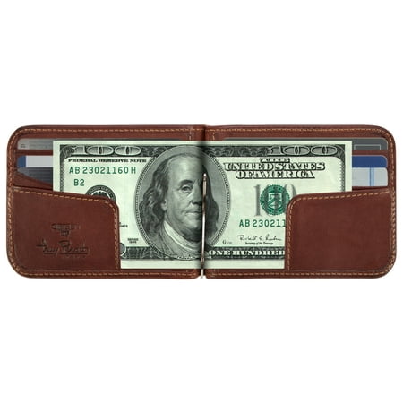 Tony Perotti Italian Leather Bifold Spring Tension Money Clip Wallet in (The Best Money Clip)