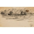 thumbnail image 2 of Winslow Homer 18x12 Gold Ornate Wood Frame and Double Matted Museum Art Print Titled - Canoe with Two Men (1895), 2 of 4