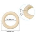 thumbnail image 2 of Anillos de madera de 30 mm de Uxcell 1.2" de grosor de 6 mm, paquete de 100 anillos de madera natural sin terminar, 2 of 7