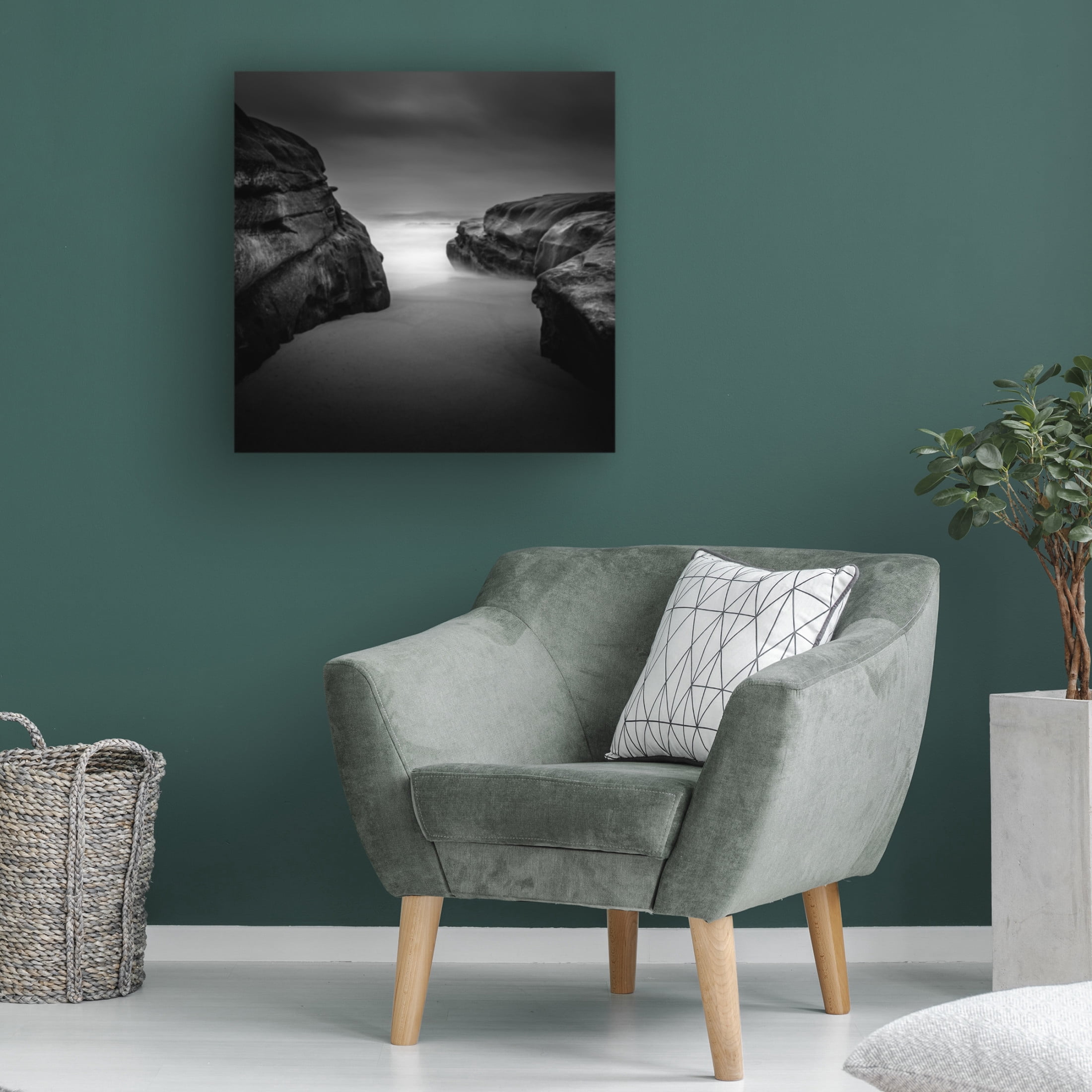 Canvas Wall Art - Yi Fan 'Gateway To The Sea' Wall Art for Living Room, Bedroom, or Office Décor by Trademark Fine Art - 14 x 14 Inches