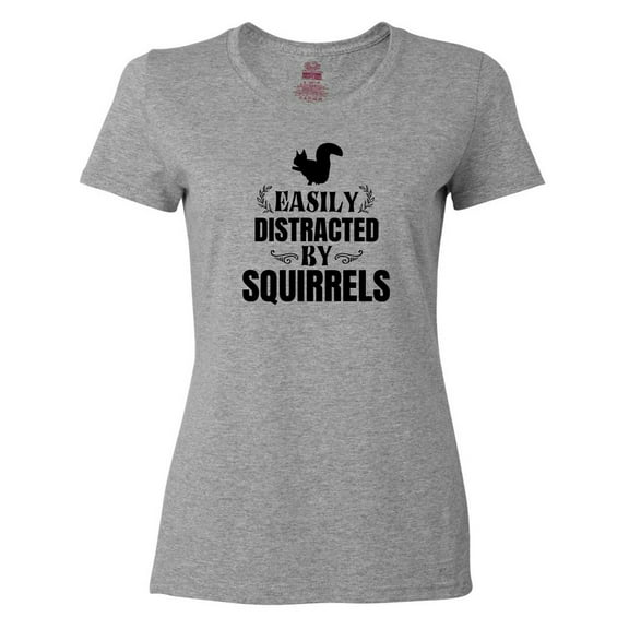 Inktastic Easily Distracted by Squirrels Women's T-Shirt