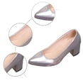 thumbnail image 5 of Wovix Women Pumps Pointed Toe Slip on Mid Heel Dress Office Chunky Block Heels Shoes Elegant Soft Daily Carnival High Heels, 5 of 9