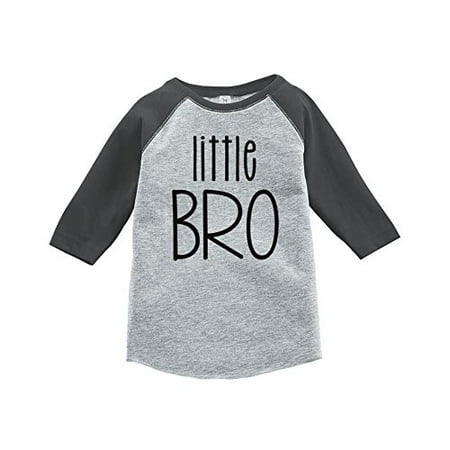 

7 ate 9 Apparel Boy s Little Brother Grey Baseball Tee