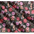 thumbnail image 3 of Soimoi Gray Cotton Cambric Fabric Leaves & Floral Watercolor Print Fabric by Yard 56 Inch Wide, 3 of 7
