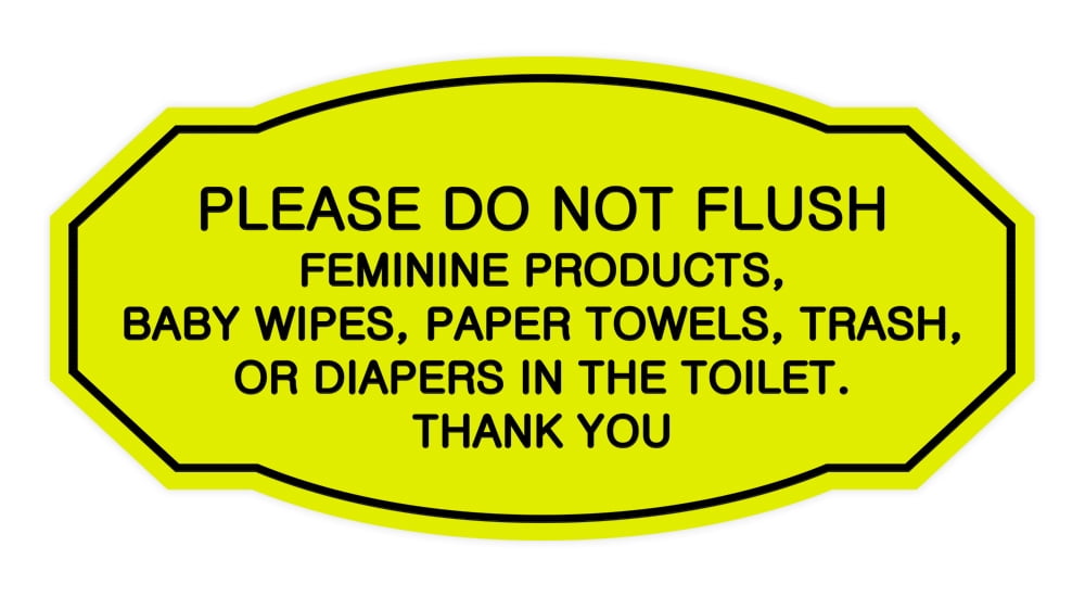 Brushed Gold Signs ByLITA Victorian Please Do Not Flush Etiquette Sign Medium