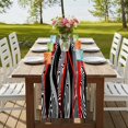 thumbnail image 4 of Table Runners 72 Inches Long Dress Scarves, Red Black Stripes Farmhouse Kitchen Table Runner, Coffee Tablerunners, Modern Gradient Abstract Lines Art 14x72 Inch, 4 of 9