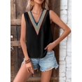 thumbnail image 3 of Vedolay Tank Tops 2023 Women's V Neck Lace Trim Fashion Casual Tank Tops Summer Sleeveless Blouses Shirts,Black L, 3 of 5