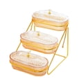 thumbnail image 4 of Soporte para almacenar frutas en niveles, plato para frutos secos de 3 capas, contenedor para servir, decoración del hogar ámbar, 4 of 9