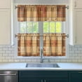 thumbnail image 3 of Rod Pocket Kitchen Curtain Set 3-Piece, 27.5x36 Inch Valance & Tier Drapes, Polyester Pongee Cafe Curtains for Living Room, Bathroom, Farmhouse Rustic Country Window Treatments., 3 of 6