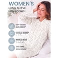 thumbnail image 2 of Casual Nights - Flannel Floral Long Sleeve Nightgowns for Women, Soft Lightweight Cotton & Lace Trim, Comfortable Lounging, Yellow Blue Medium, 2 of 7