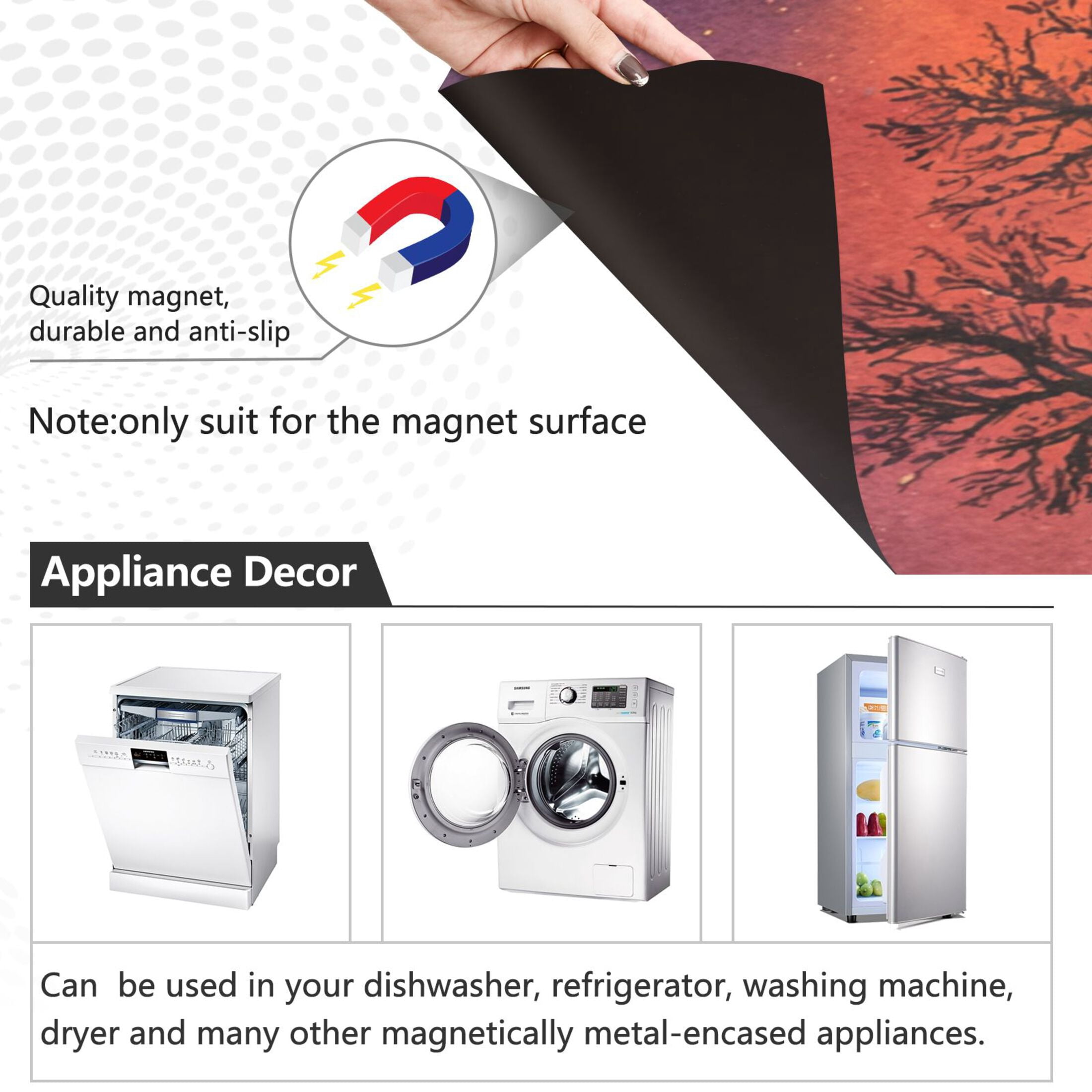 Dishwasher Magnetic Sticker 23x26 Inch Refrigerator Magnetic Sticker Washing Machine Magnetic Sticker Kitchen Panel Magnetic Sticker Home Decor Halloween Night