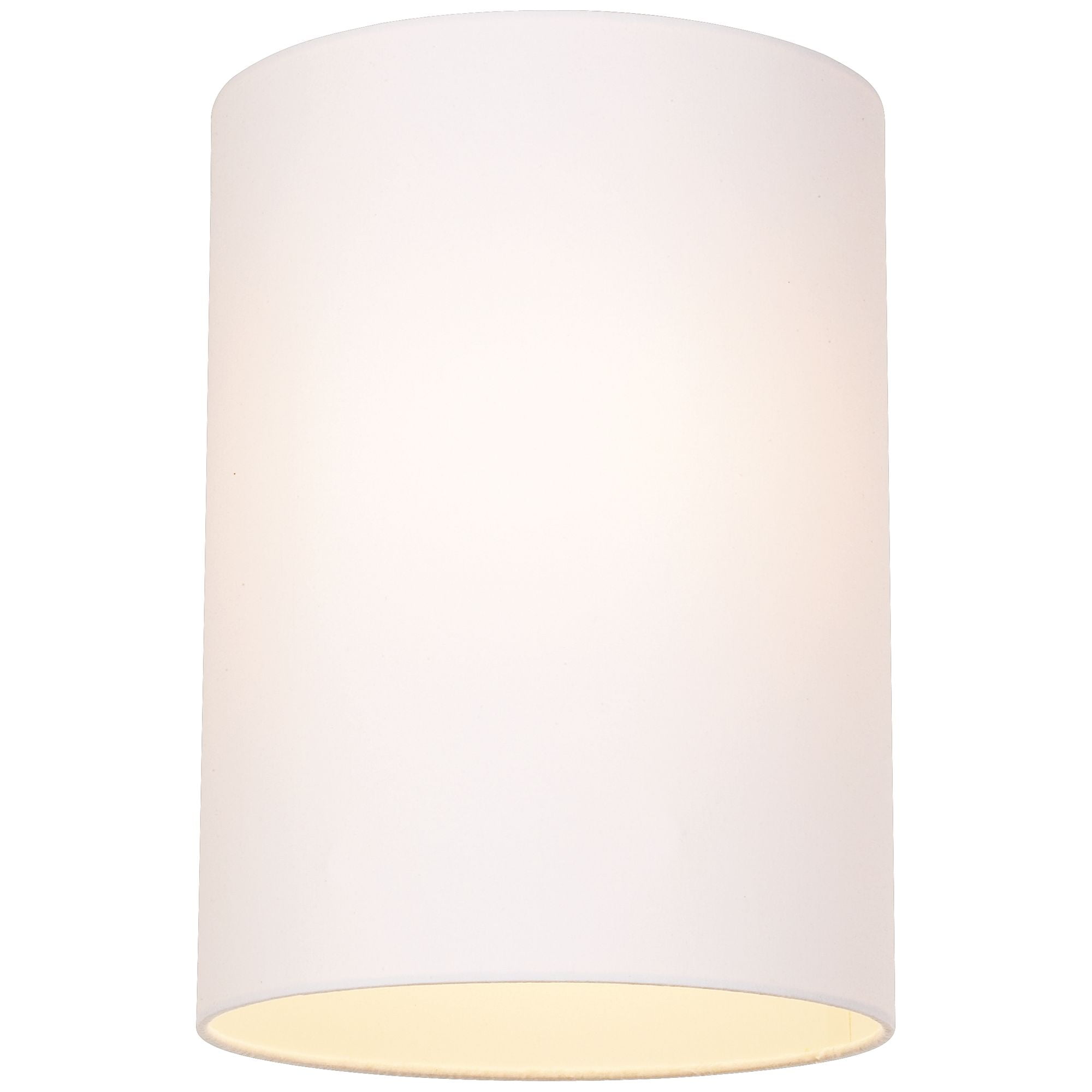Springcrest White Cotton Small Drum Cylinder Lamp Shade 8" Top x 8" Bottom x 11" High (Spider) Replacement with Harp and Finial