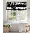 thumbnail image 4 of Eagle Head Valances for Windows Black American Flag Vintage Stripes Animal Valance Rod Pocket Light Filtering Short Window Treatments Curtains for Kitchen Bathroom Living Room Bedroom, 42 x 18 Inch, 4 of 7