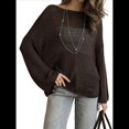 thumbnail image 1 of Suéter de Verano para Mujer, Cuello Redondo, Corta, Informal, de Punto, Tipo Pulóver Color Café L, 1 of 8
