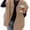 khaki, variant on Women's Sleeveless Fleece Vest, Stand Collar Button Down Loose Fit Sherpa Outerwear Gilet