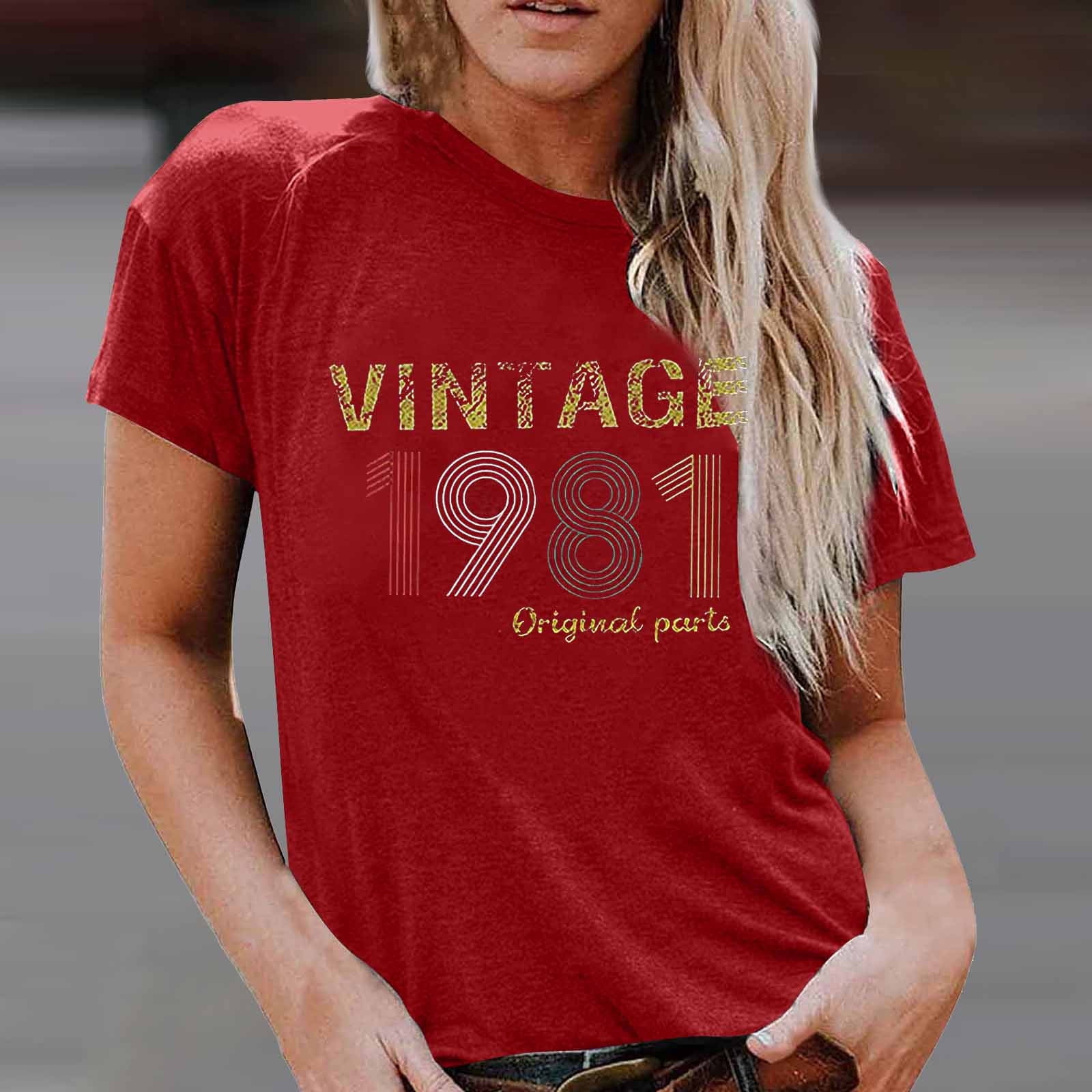 Women Vintage 1971 Original Parts Graphic Tees Summer Casual O-Neck Cute Tops Short Sleeve 50th Birthday Gift Shirts 